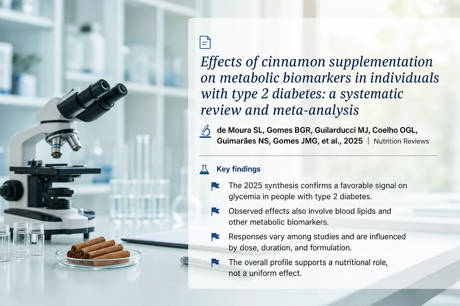 Recent research and updates: Effects of cinnamon supplementation on metabolic biomarkers in individuals with type 2 diabetes: a systematic review and meta-analysis