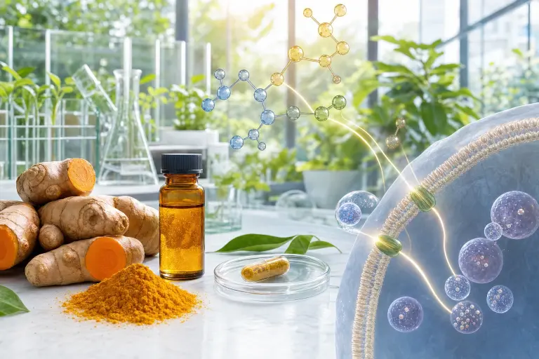 Curcumin metabolic pathway still life with turmeric, AMPK, mTOR, and GLUT4 conceptually linked to glucose uptake and insulin resistance.