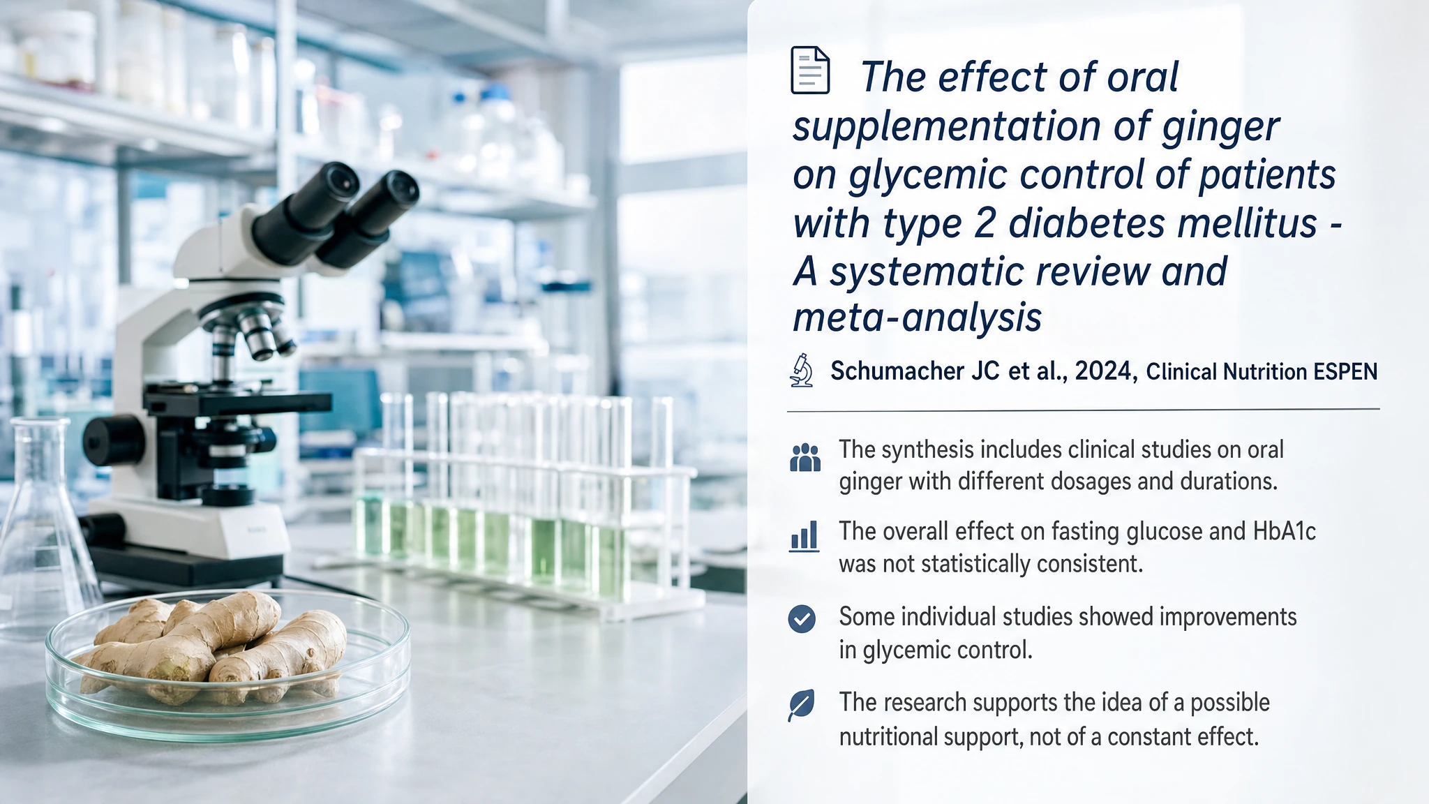 Recent research and updates: The effect of oral supplementation of ginger on glycemic control of patients with type 2 diabetes mellitus - A systematic review and meta-analysis