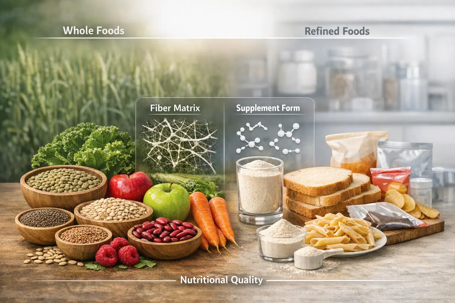 Dietary fiber: natural sources and supplements: a comparison between whole foods and refined products.